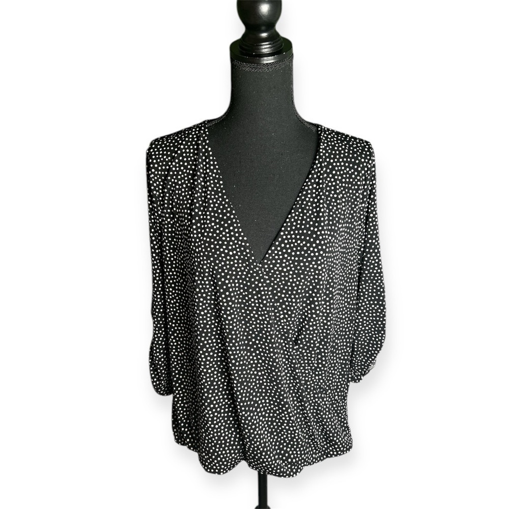 Black Polka Dot Women's Top